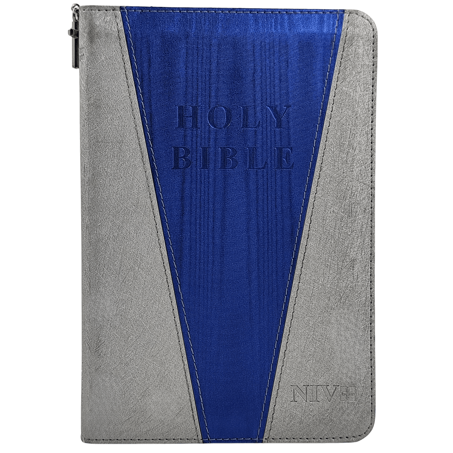 NIV Midsize Duo with Zipper Silver/ Blue