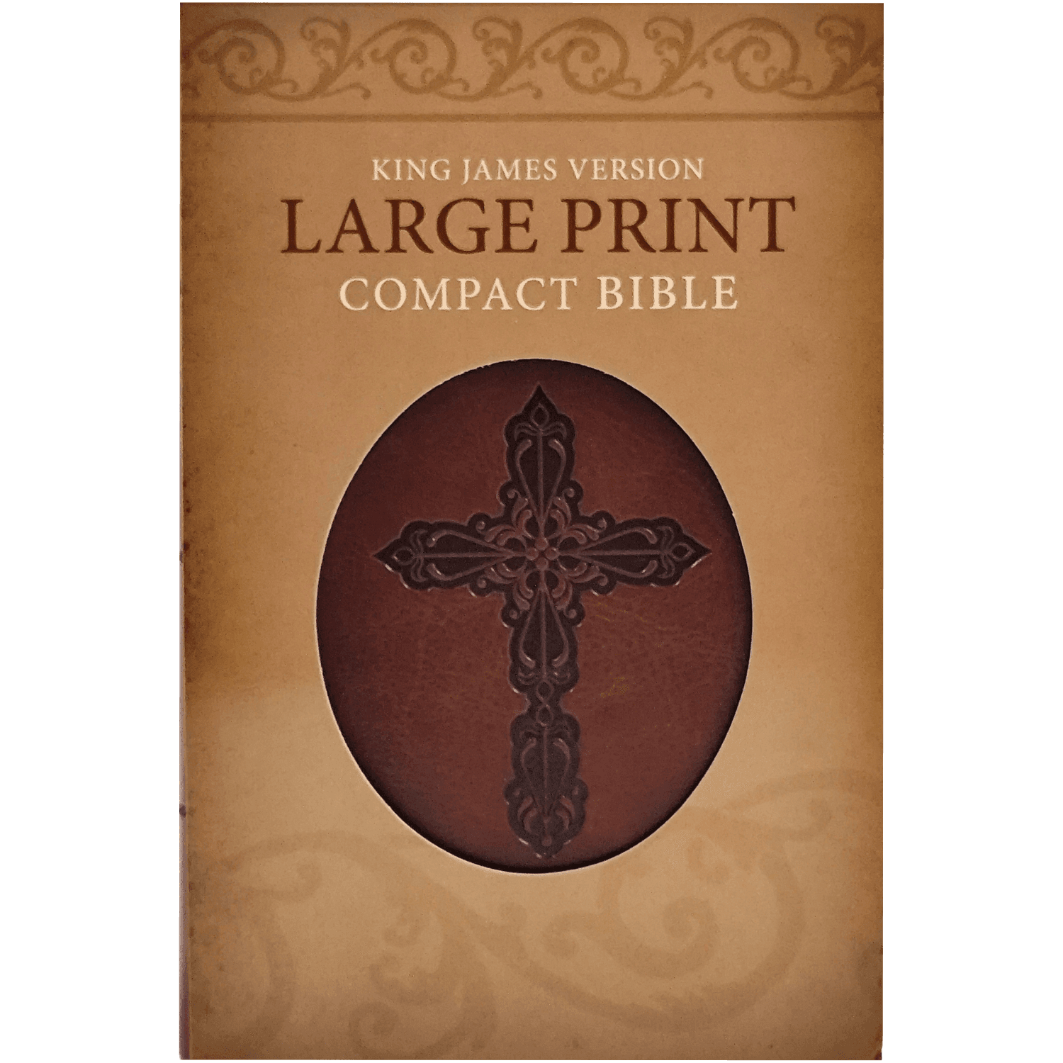 KJV Large Print Compact Bible, Simulated Leather Brown
