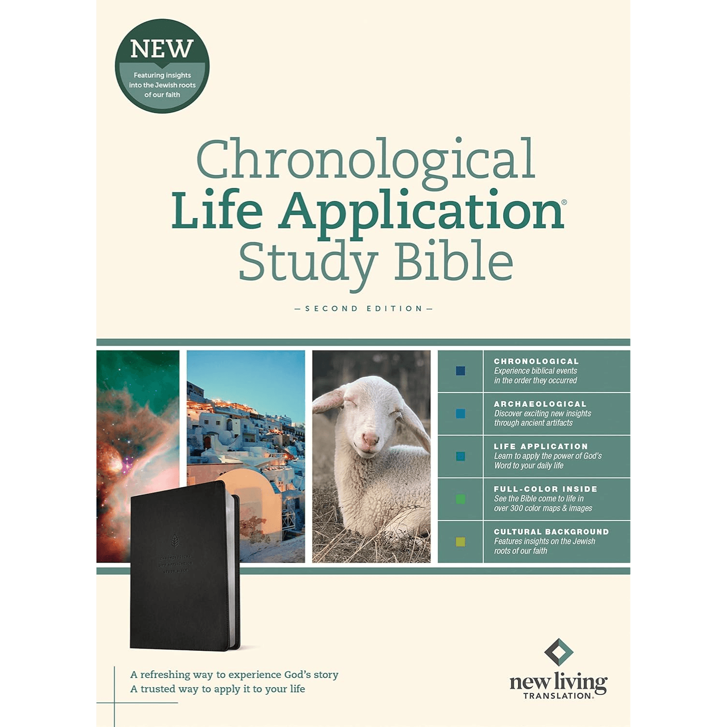 NLT Chronological Life Application Study Bible, 2nd Edition, Leather Like, Black