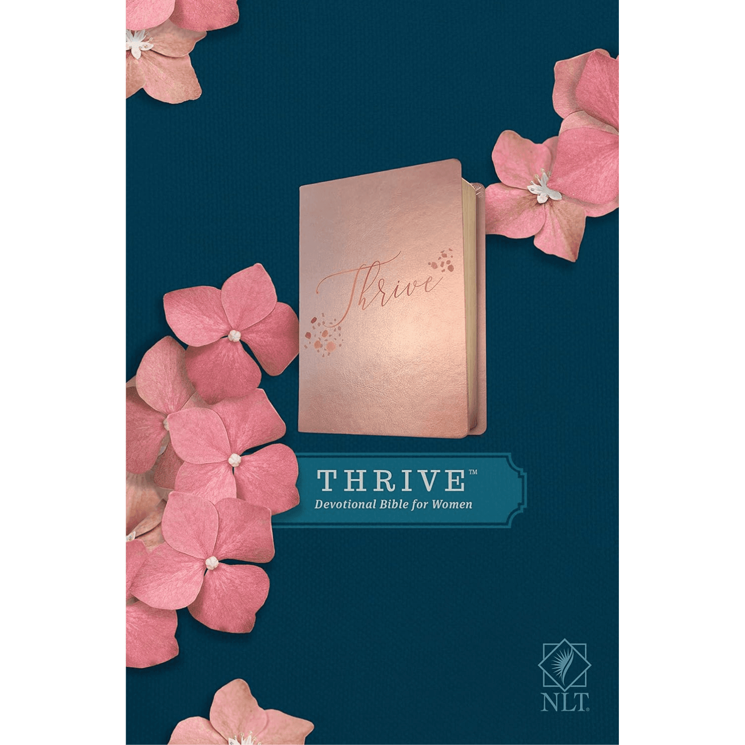 NLT Thrive Devotional Bible for Women Leatherlike, Rose Metallic